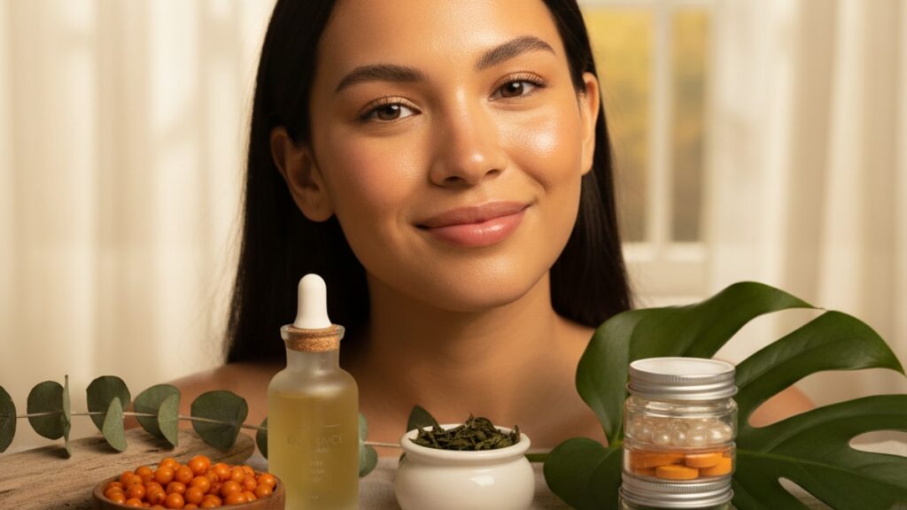 Blog Post: Glow Stack skin radiance results timeline expect - Professional illustration