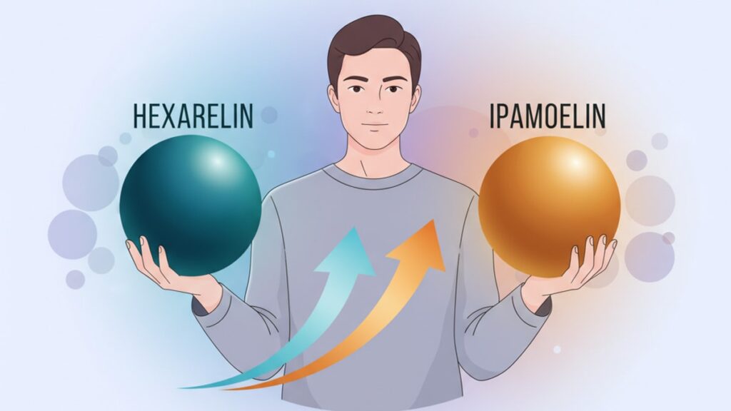 Blog Post: Hexarelin vs Ipamorelin which better comparison - Professional illustration