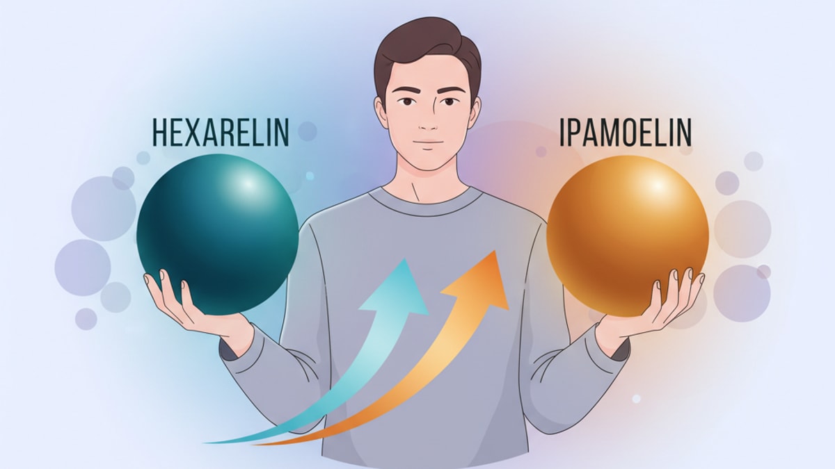 Blog Post: Hexarelin vs Ipamorelin which better comparison - Professional illustration