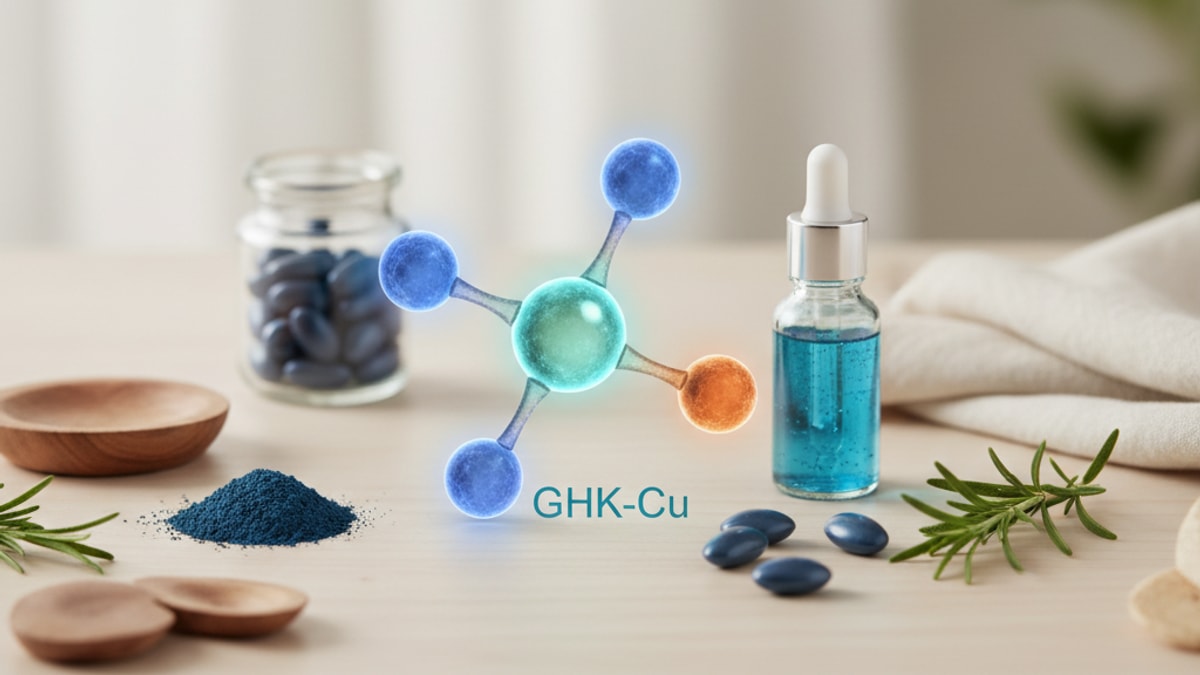 Blog Post: what is Copper Peptide same as GHK-Cu - Professional illustration