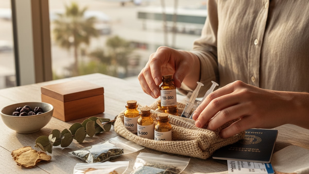 Blog Post: travel with TB-500 airplane TSA - Professional illustration