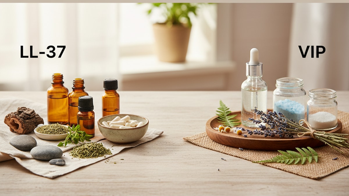 Blog Post: difference between LL-37 and VIP - Professional illustration