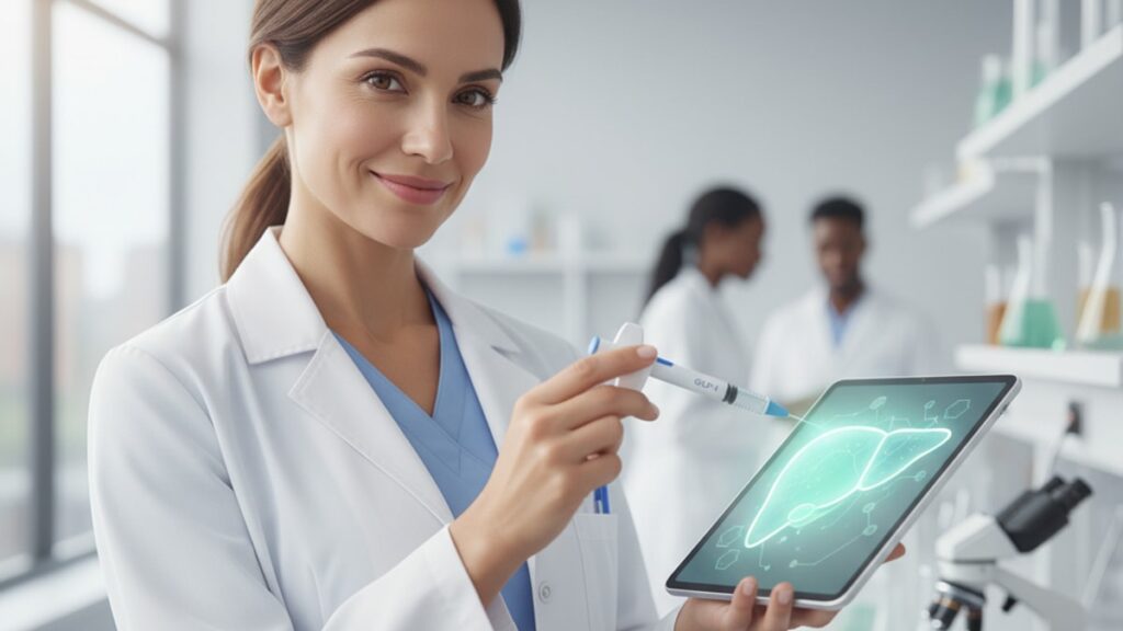 Blog Post: GLP-1 NAFLD NASH liver disease treatment - Professional illustration