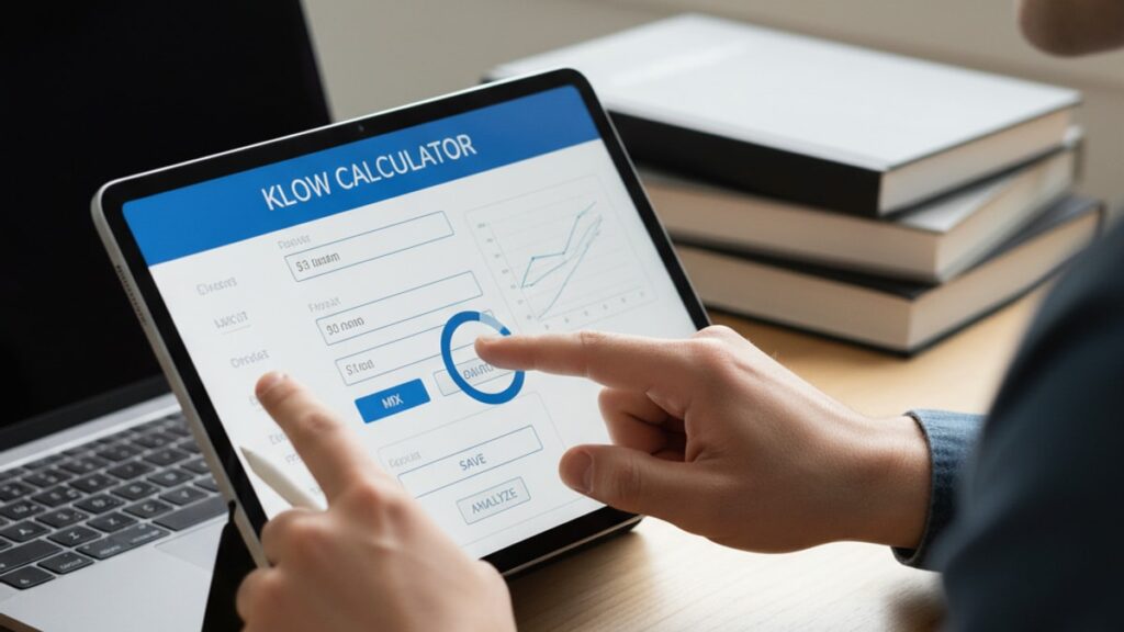 Blog Post: how to mix KLOW calculator - Professional illustration
