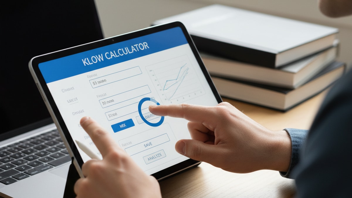 Blog Post: how to mix KLOW calculator - Professional illustration