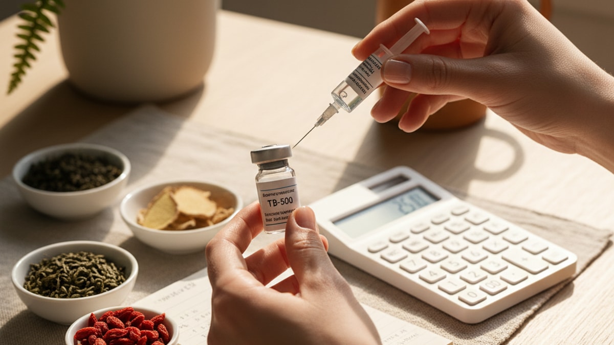 Blog Post: calculate TB-500 dosage reconstitution math - Professional illustration