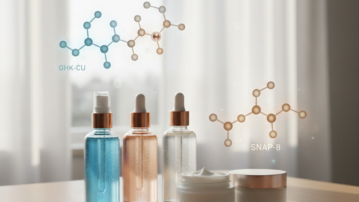 Blog Post: difference between GHK-Cu Cosmetic and Snap-8 - Professional illustration