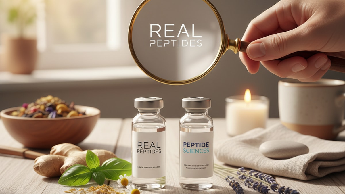 Blog Post: real peptides vs peptide sciences - Professional illustration