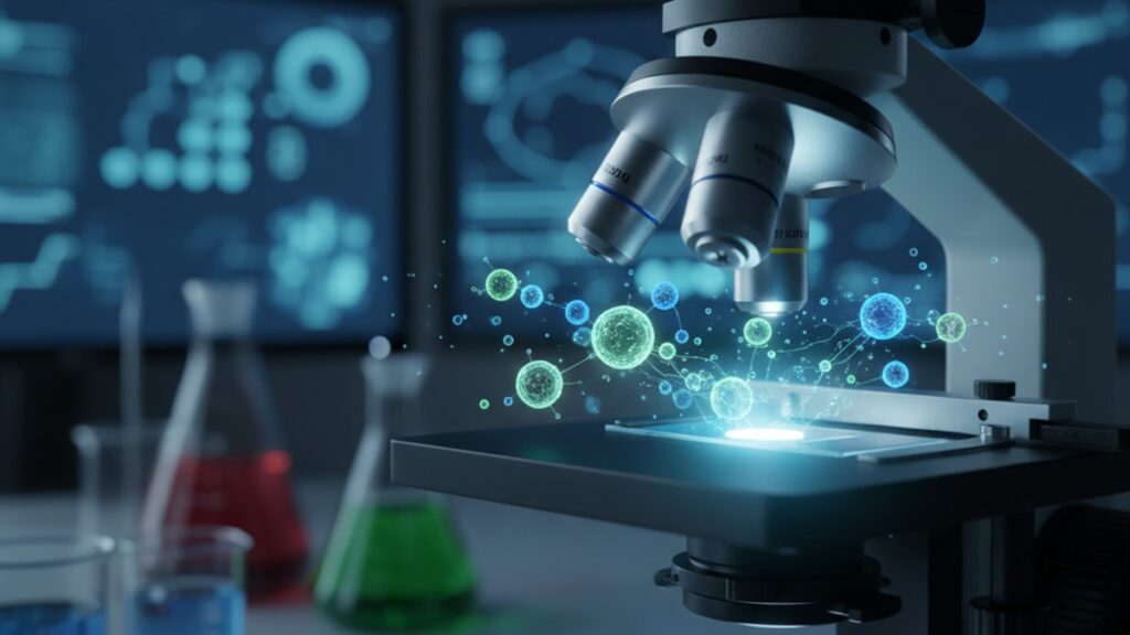 Blog Post: does NAD+ help cellular energy research - Professional illustration