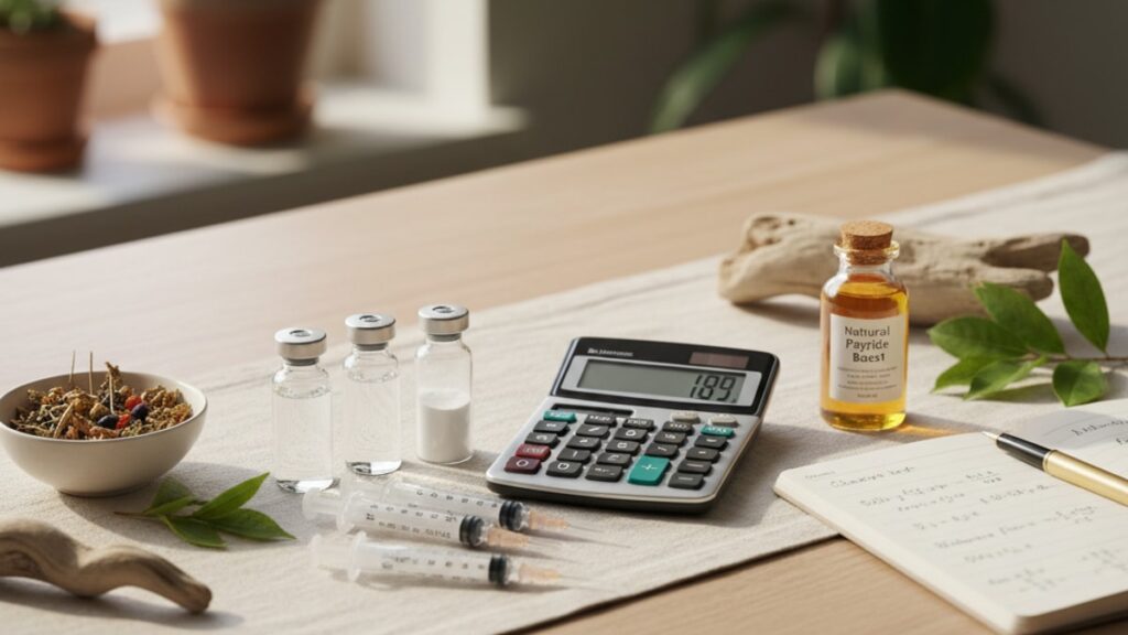 Blog Post: Sermorelin bacteriostatic water ratio calculator - Professional illustration