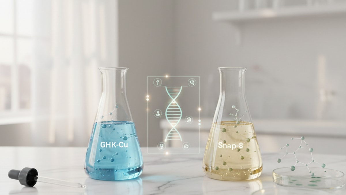 Blog Post: difference between GHK-Cu and Snap-8 - Professional illustration