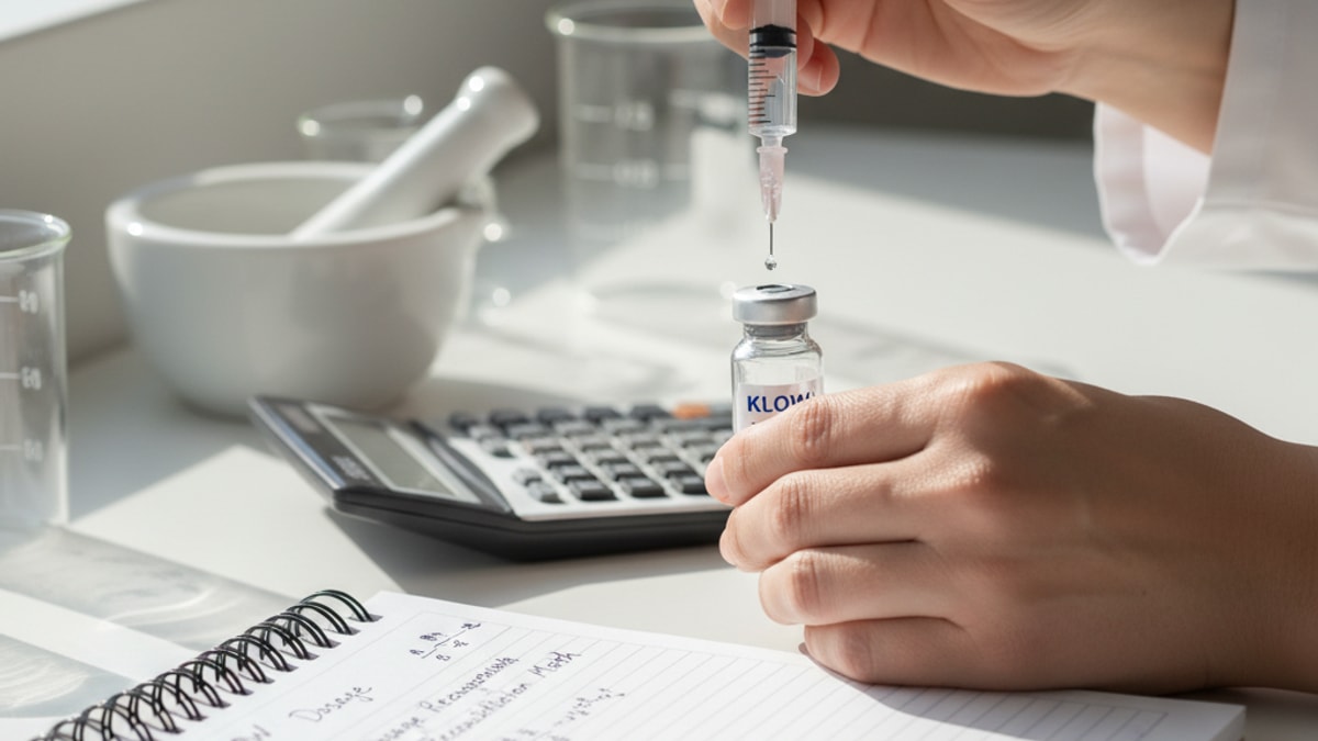 Blog Post: calculate KLOW dosage reconstitution math - Professional illustration