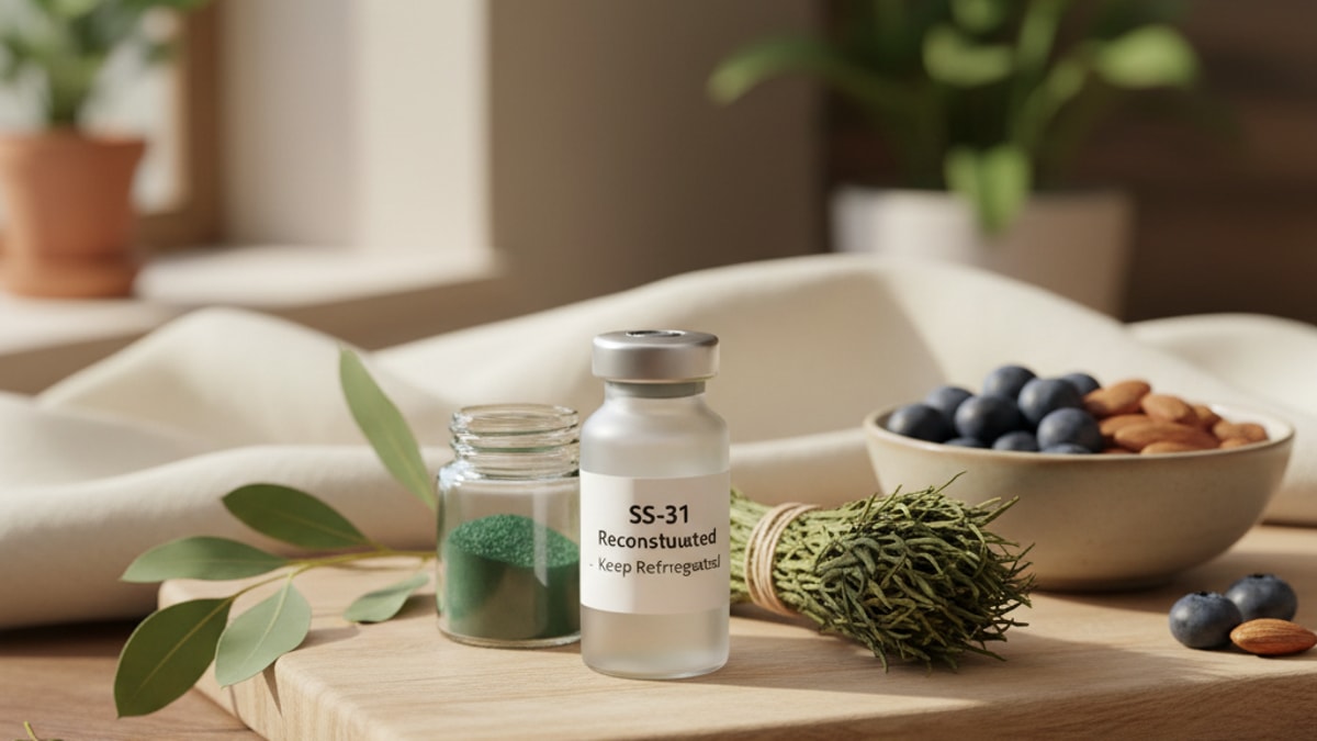 Blog Post: how to store SS-31 after reconstitution - Professional illustration