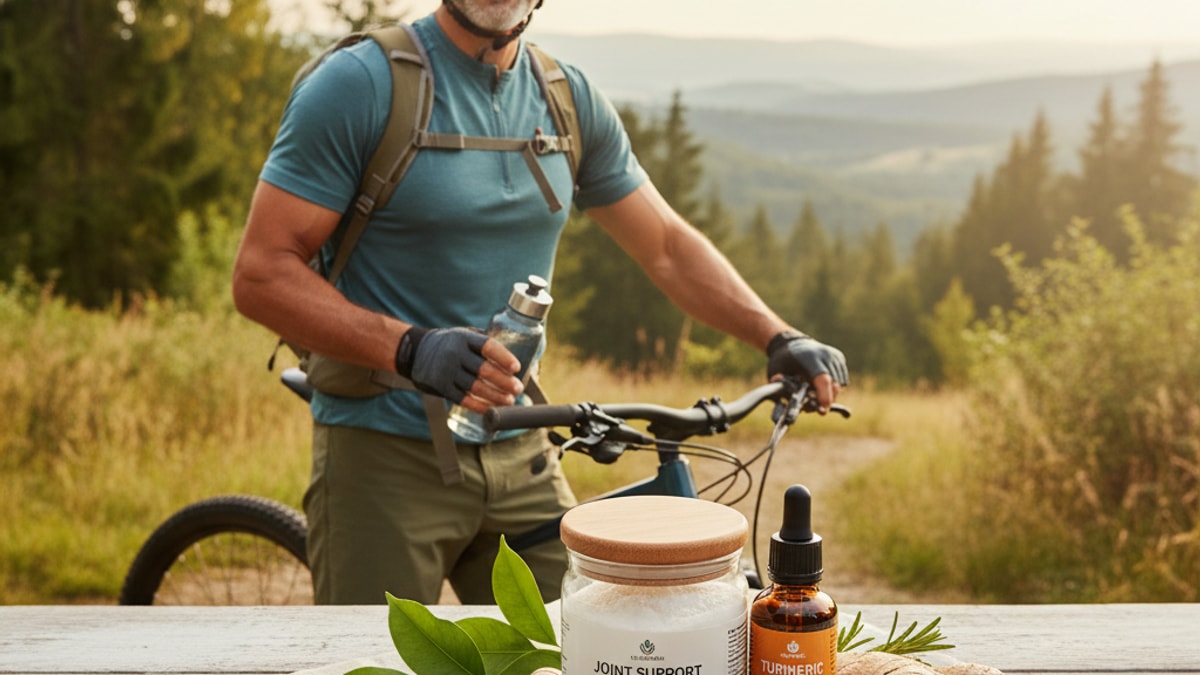 Blog Post: joint pain peptides men over 40 active - Professional illustration