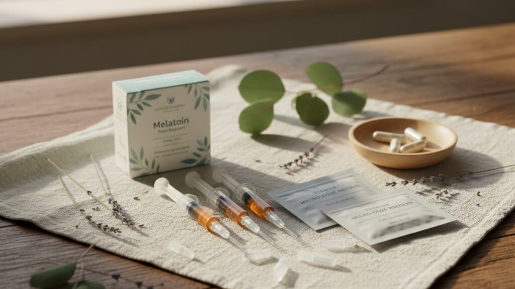 Blog Post: Melatonin syringes needles supplies - Professional illustration