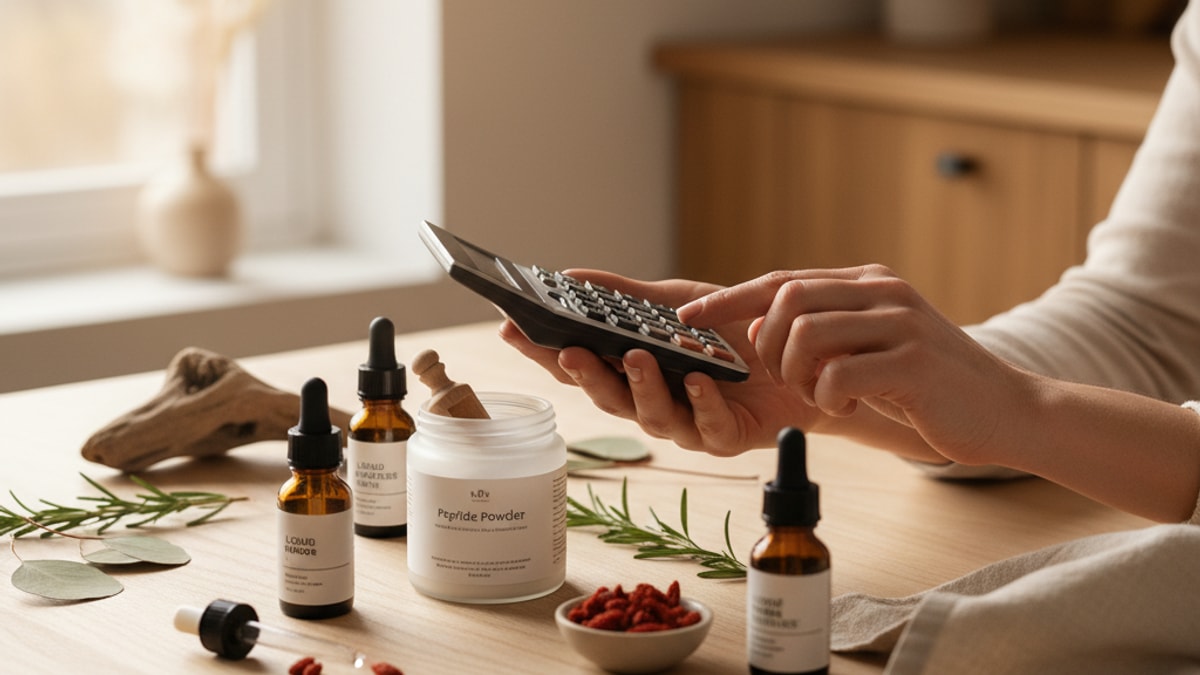 Blog Post: how many mcg 1mg peptide quick math - Professional illustration