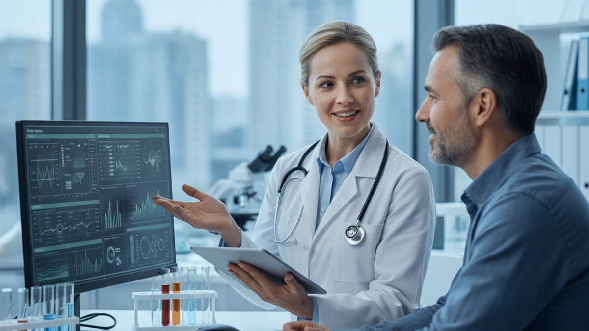 Blog Post: does Tesamorelin help HIV lipodystrophy research - Professional illustration