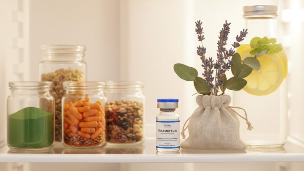 Blog Post: does Tesamorelin need refrigeration storage - Professional illustration