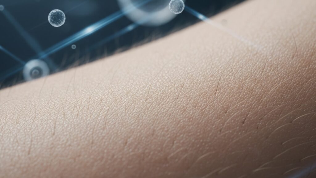 Blog Post: GHK-Cu acne scars skin regeneration research - Professional illustration