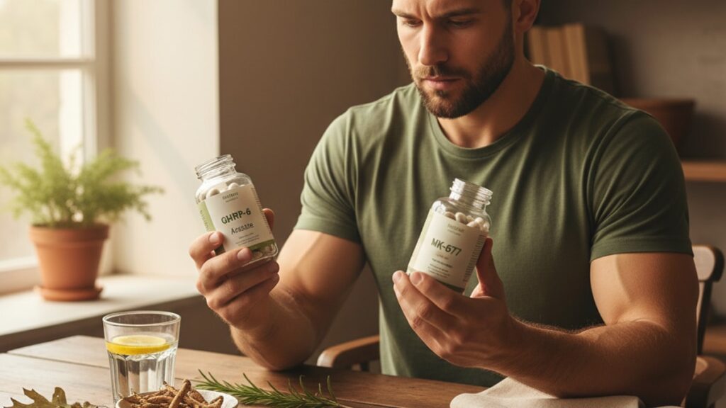 Blog Post: GHRP-6 Acetate vs MK-677 which better comparison - Professional illustration