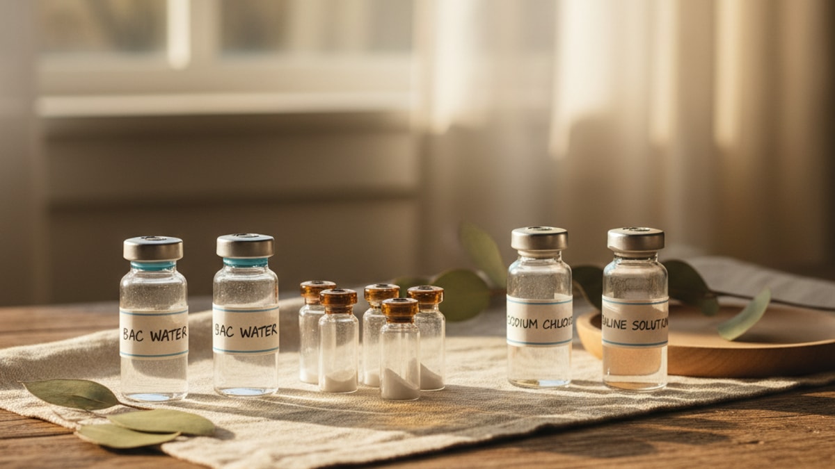 Blog Post: bac water vs sodium chloride peptides - Professional illustration