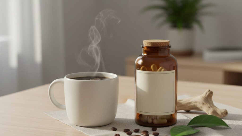 Blog Post: Glutathione with coffee safety - Professional illustration