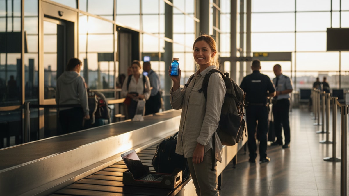 Blog Post: travel with AHK-Cu airplane TSA - Professional illustration