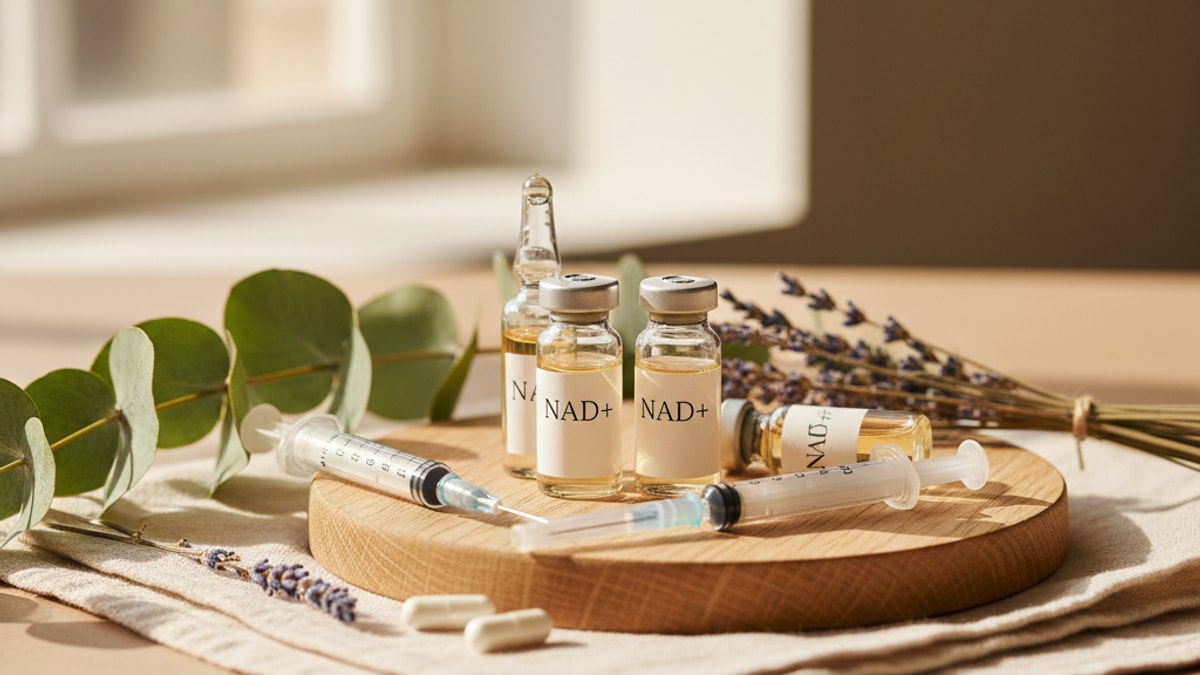 Blog Post: NAD+ syringes needles supplies - Professional illustration