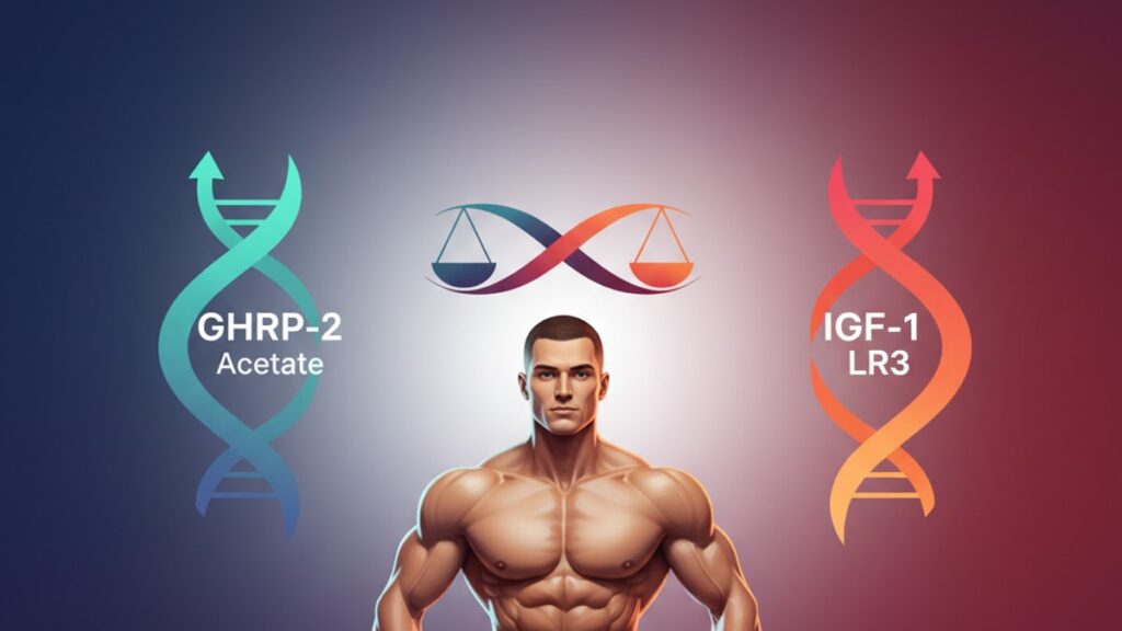 Blog Post: GHRP-2 Acetate vs IGF-1 LR3 which better comparison - Professional illustration
