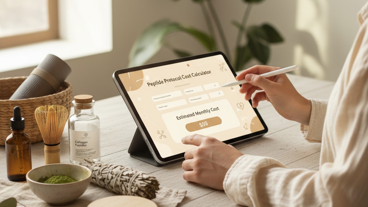 Blog Post: peptide cost calculator estimate monthly protocol - Professional illustration