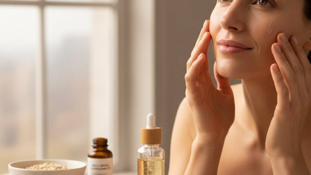 Blog Post: do peptides help with wrinkles - Professional illustration