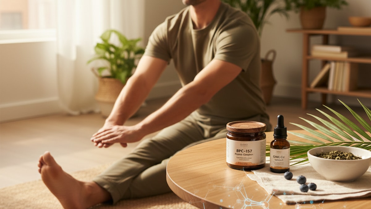 Blog Post: can you stack BPC-157 GHK-Cu - Professional illustration