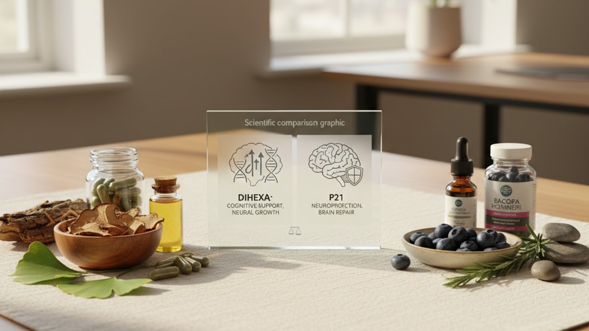 Blog Post: Dihexa vs p21 which better comparison - Professional illustration