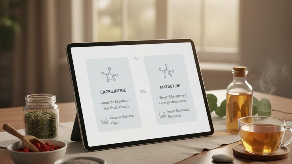 Blog Post: Cagrilintide vs Mazdutide which better comparison - Professional illustration