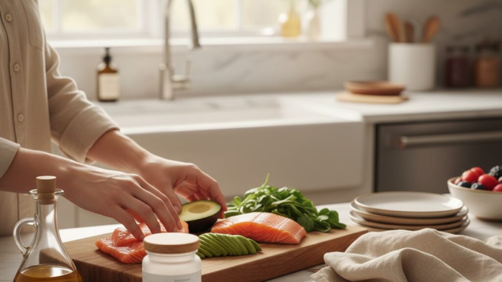 Blog Post: Sermorelin with food safety - Professional illustration