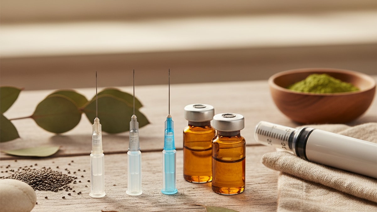 Blog Post: needle gauge peptides 27g 29g 31g comparison - Professional illustration