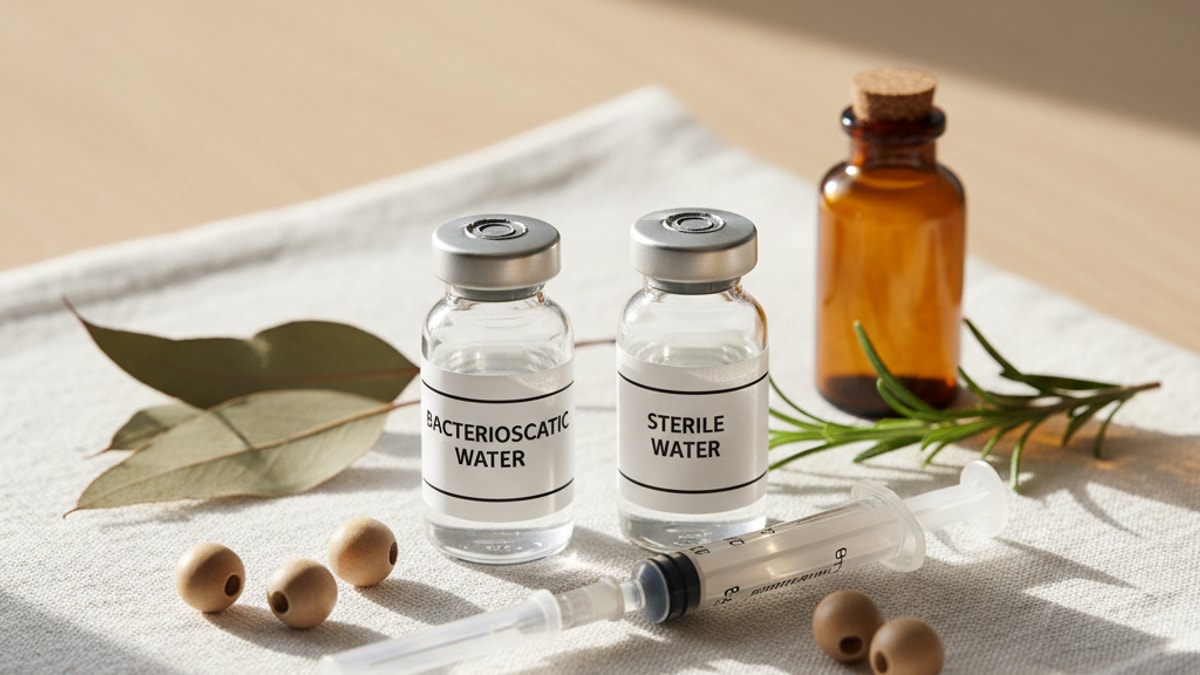 Blog Post: bacteriostatic water vs sterile water - Professional illustration