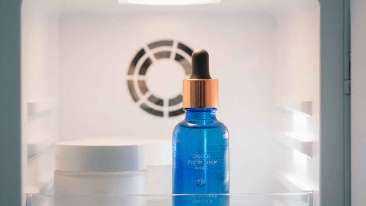 Blog Post: does GHK-Cu Cosmetic need refrigeration storage - Professional illustration