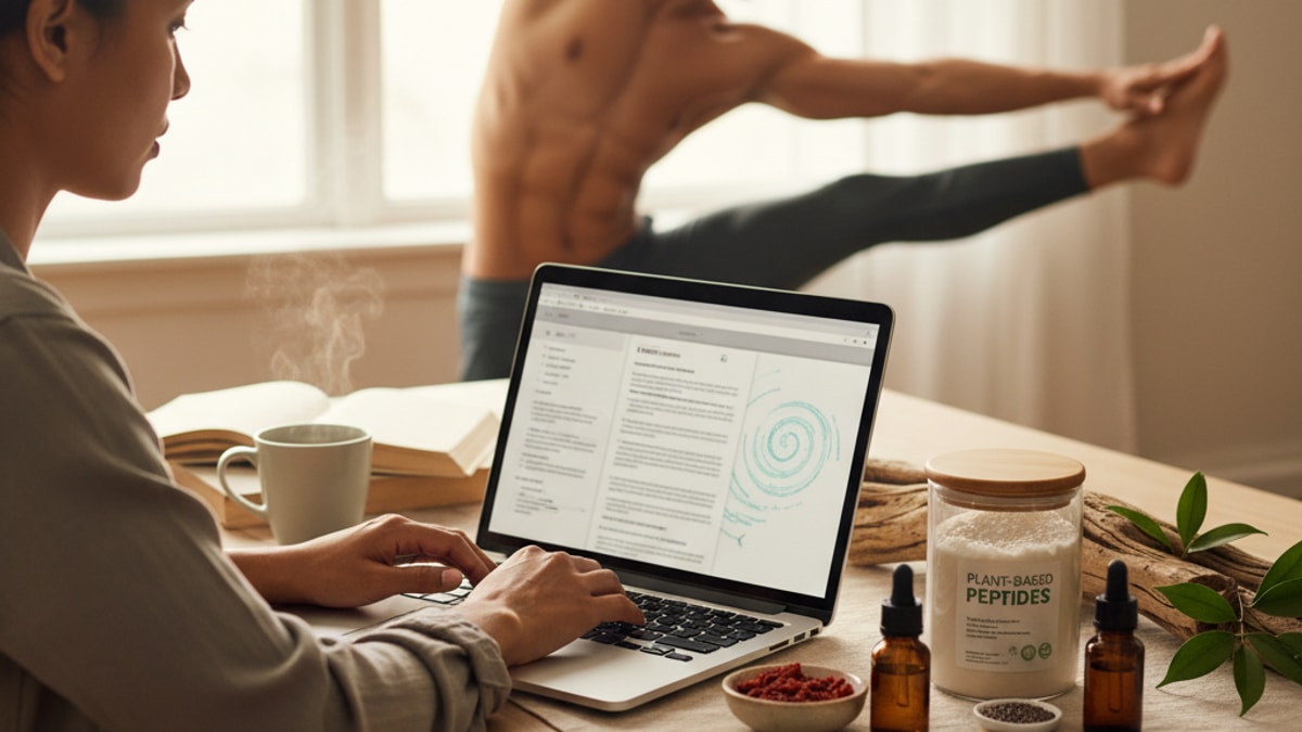 Blog Post: peptides for body recomposition research - Professional illustration