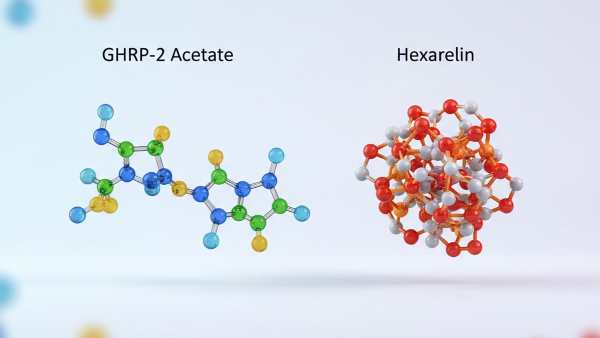 Blog Post: GHRP-2 Acetate vs Hexarelin which better comparison - Professional illustration