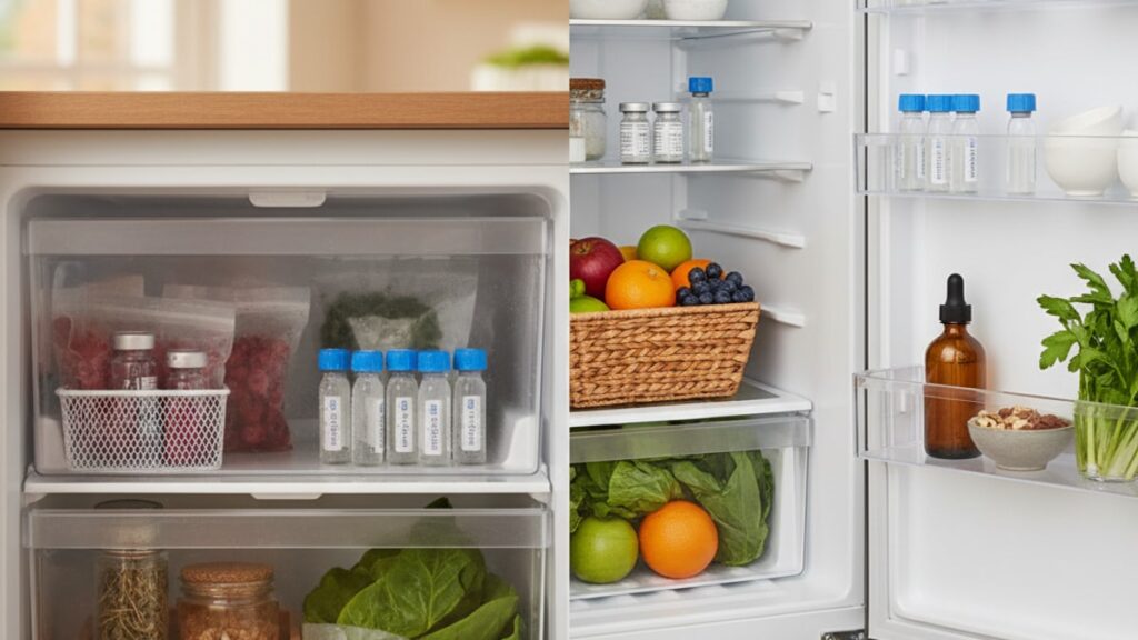 Blog Post: how store peptides freezer vs fridge guide - Professional illustration