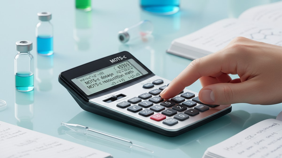 Blog Post: calculate MOTS-c dosage reconstitution math - Professional illustration