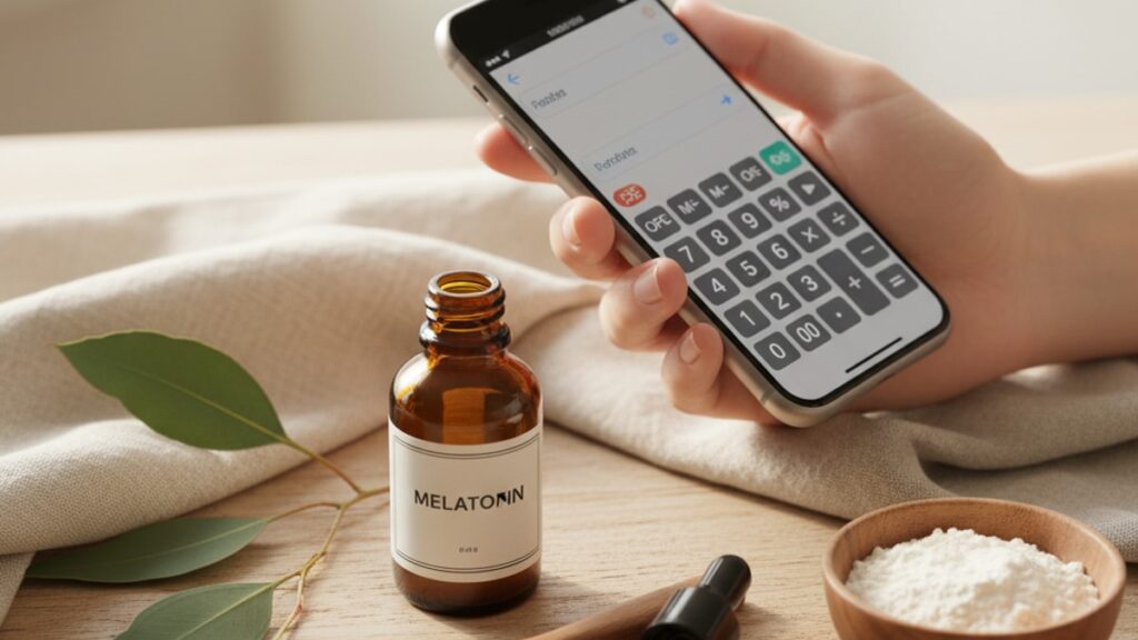 Blog Post: how to mix Melatonin calculator - Professional illustration
