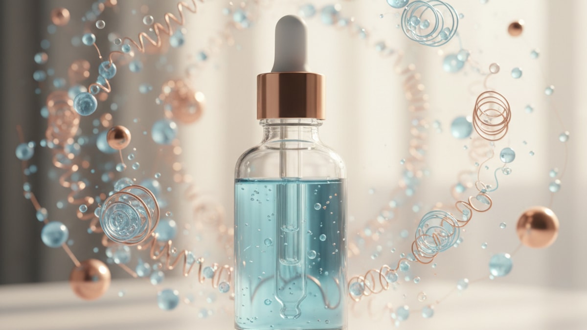 Blog Post: GHK-Cu Cosmetic mechanism of action detailed - Professional illustration