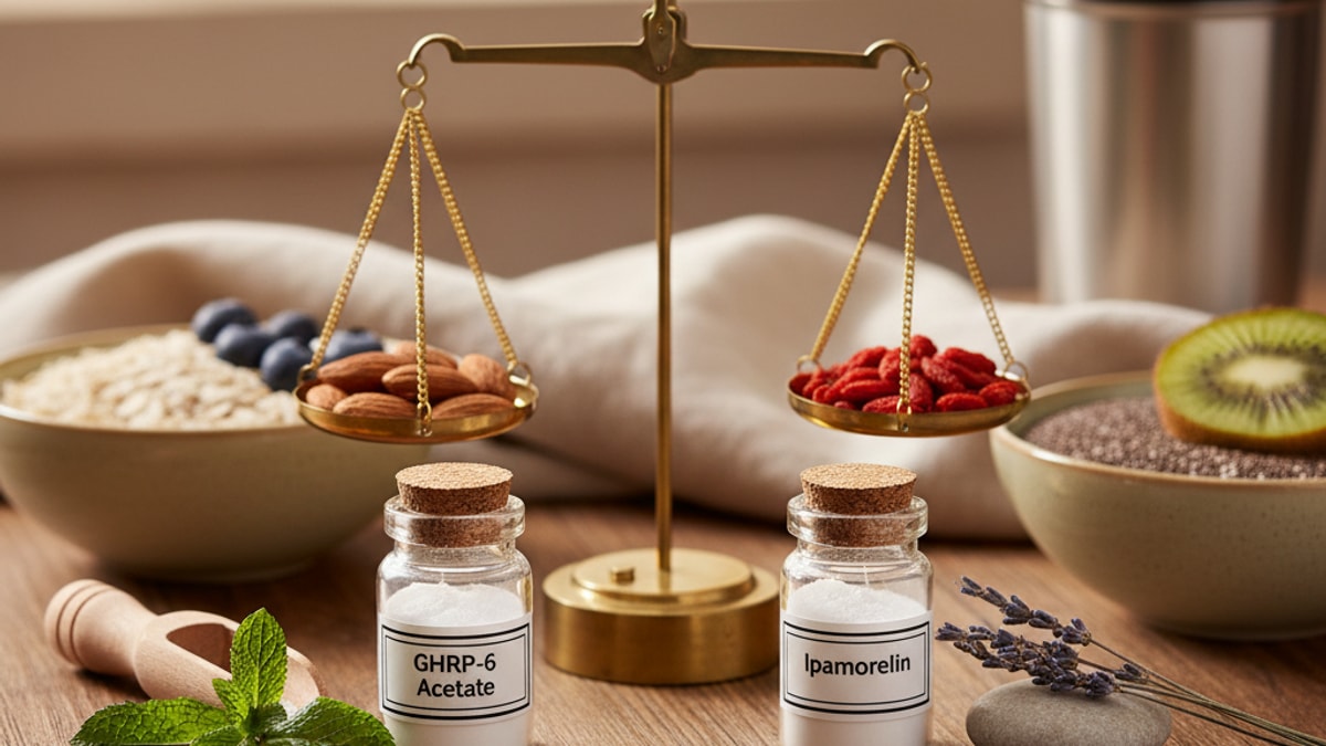 Blog Post: GHRP-6 Acetate vs Ipamorelin which better comparison - Professional illustration
