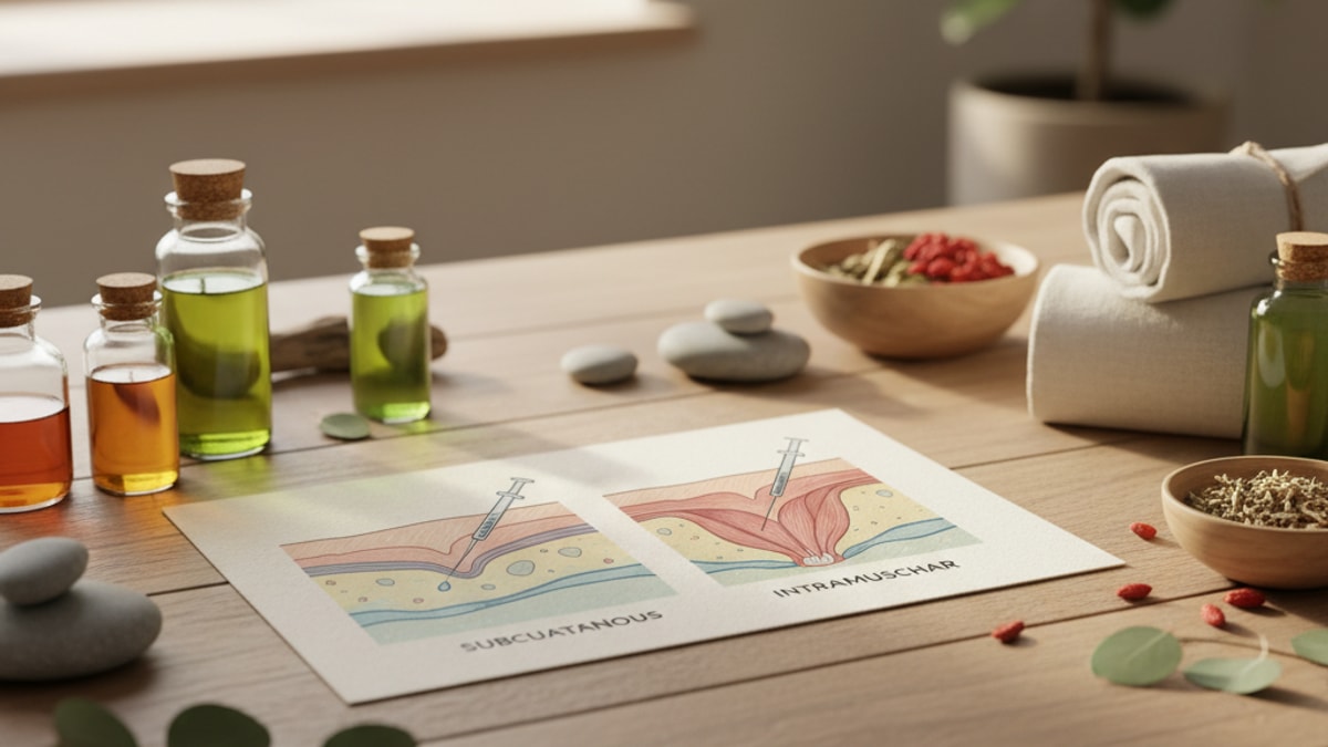 Blog Post: subcutaneous vs intramuscular peptides - Professional illustration