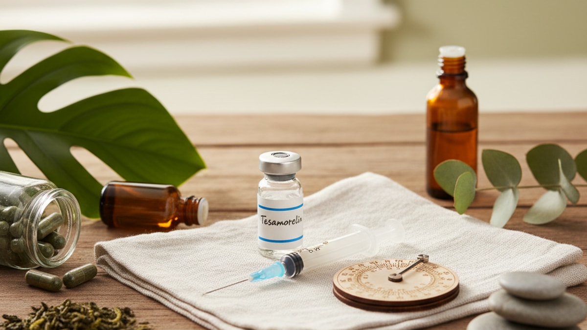 Blog Post: calculate Tesamorelin dosage reconstitution math - Professional illustration