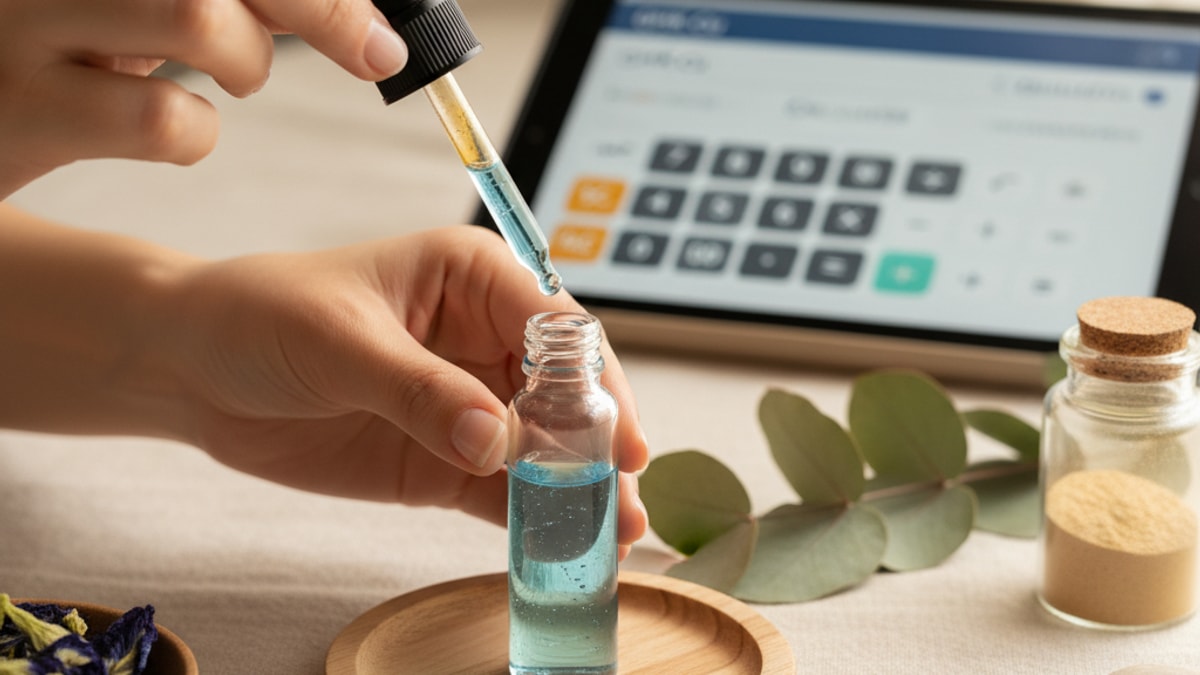 Blog Post: how to mix GHK-Cu calculator - Professional illustration