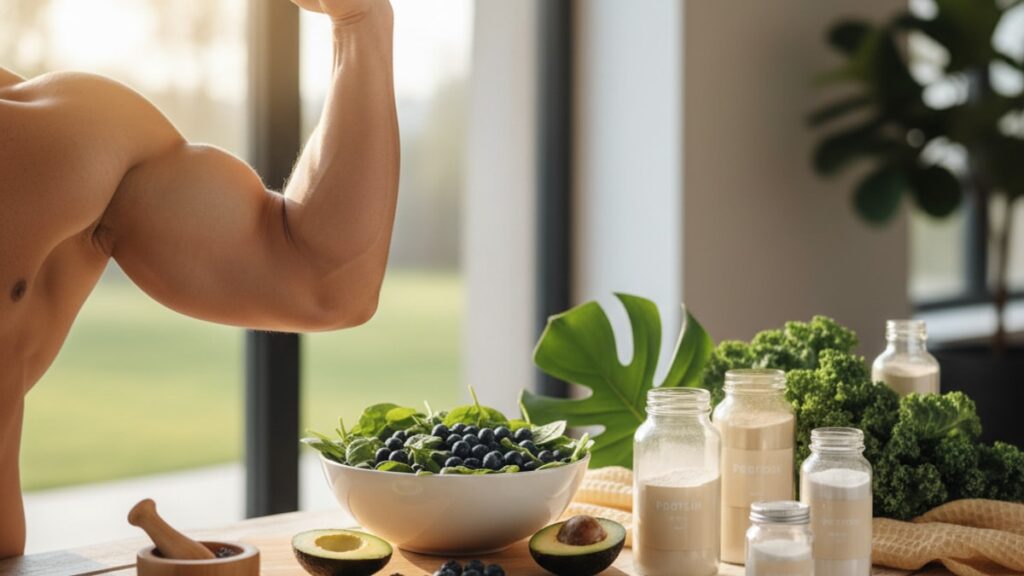 Blog Post: peptide bulking stack maximum muscle growth - Professional illustration