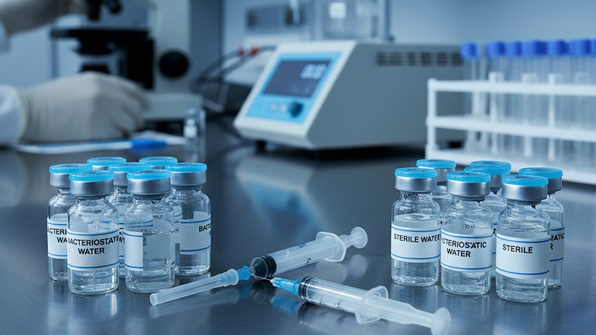 Blog Post: bacteriostatic water vs sterile water - Professional illustration